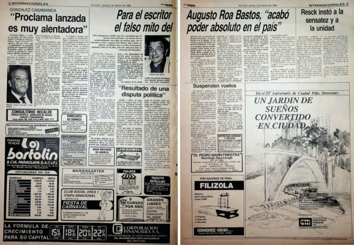 em�ltima Hora/em, 3 de febrero de 1989, p�ginas 2 y 3. 