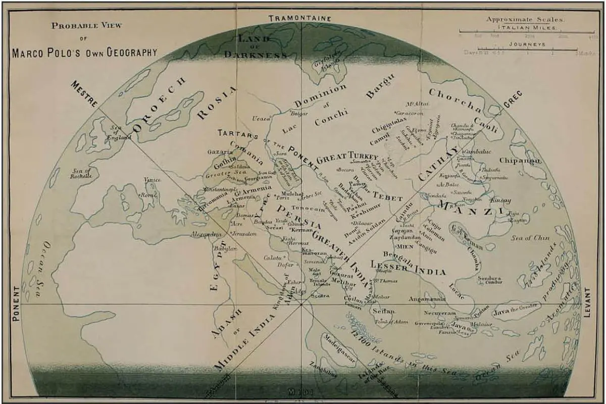 Probable vista de la geograf�a de Marco Polo. Cortes�a