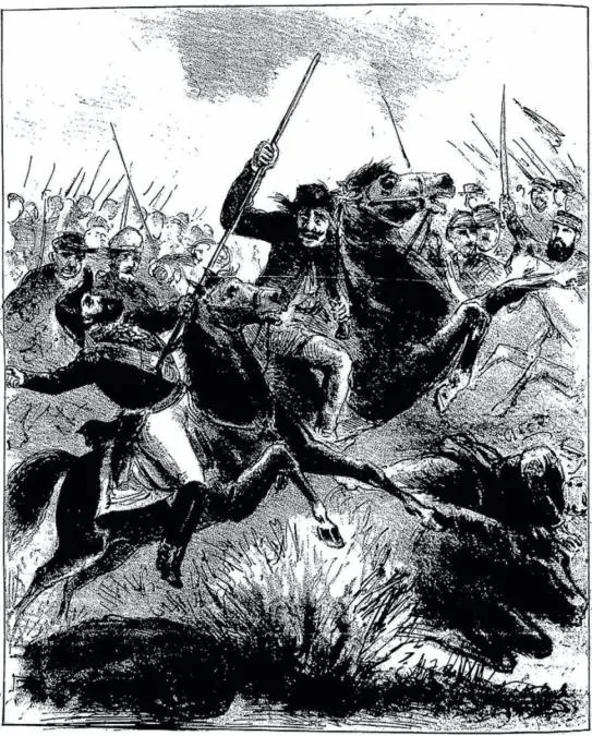Chico Diabo mata con una lanza a Francisco Solano López. emSemana Ilustrada/em, n.º 485, 03/27/1870. Cortesía