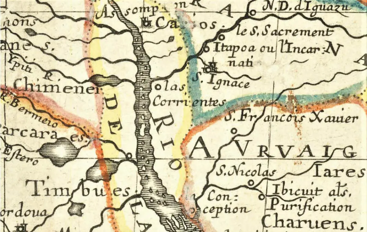 emAm�rique M�ridionale/em. Nicolas Sanson, 1650 (detalle). Ejemplar original. Biblioteca privada de DRB, Secci�n Mapoteca. Cortes�a