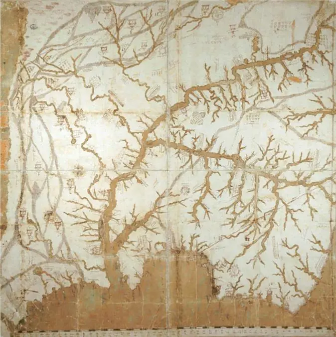 Mapa de la regi�n de la Cuenca del Plata. Sin registro de t�tulo, ni a�o, ni autor, ca. 1620. Archivo General de Indias, Lima, 49, MP-Buenos Aires, 4