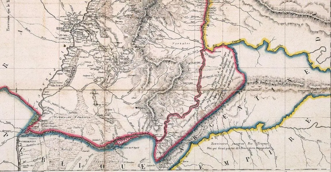 Con &ldquo;Carte de la R�publique du Paraguay&rdquo;, Alfred M. du Graty ilustra cartogr�ficamente su libro &ldquo;La R�publique du Paraguay&rdquo;. El mapa fue editado en franc�s en 1862 y confeccionado por Philippe Vandermaelen. Cortes�a DRB