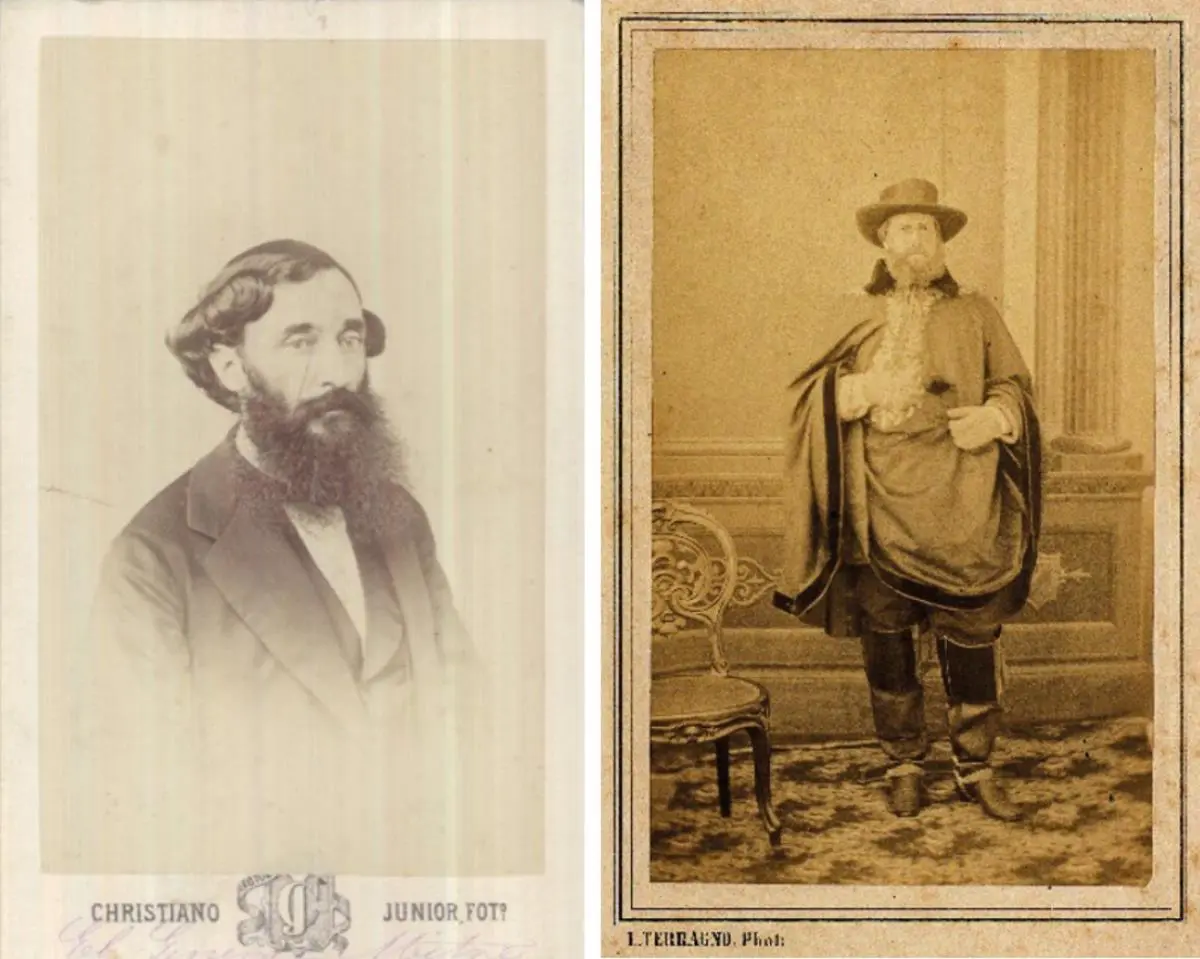 br /Bartolom� Mitre. Fot�grafo Christiano Junior, 1865, Biblioteca Nacional de Uruguay. Retrato del emperador Don Pedro IIbr /Fot�grafo Luiz Terragno, 1865. Biblioteca Nacional de Brasil.