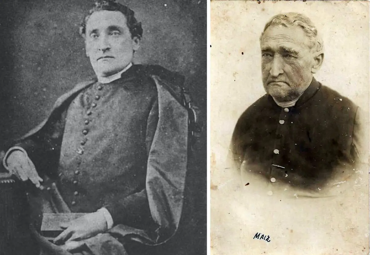 El padre Fidel Ma�z en dos momentos de su vida. Archivo