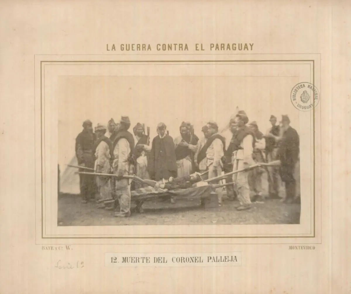 Muerte del coronel Palleja. Tuyut�, 18 de julio de 1866. Fot�grafo: Javier L�pez Bate & C�a. Biblioteca Nacional Uruguay