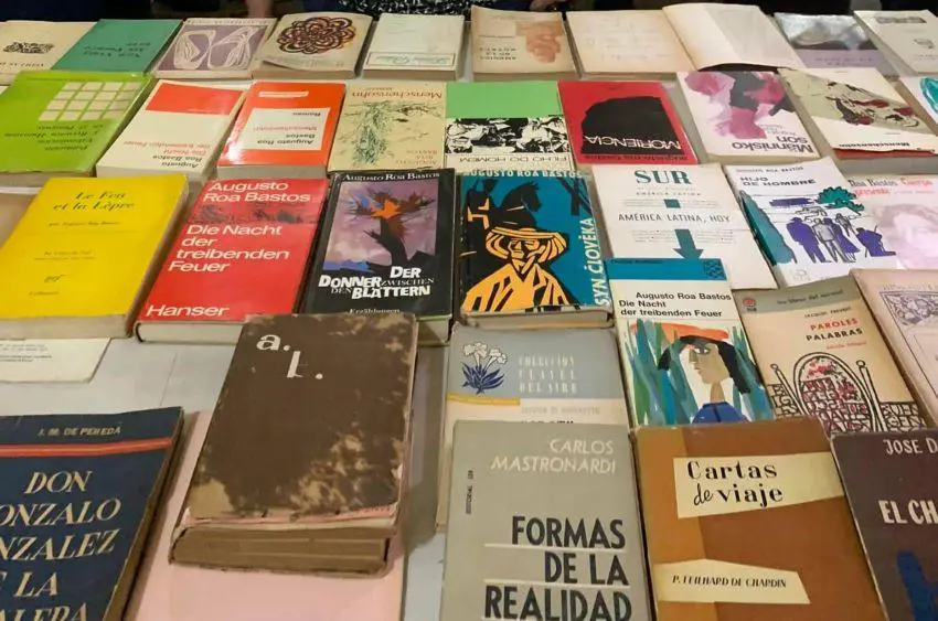 Libros recuperados de Augusto Roa Bastos. Cr�dito: Fundaci�n ARB en redes