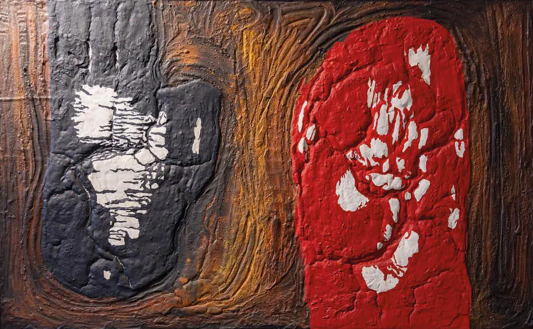 Enrique Careaga, emSodoma y Gomorra,/em 1965. Yeso, cola vin�lica, �leo y pintura sint�tica. Obra del tiempo de Los Nov�simos. Colecci�n privada @ �ngel Uriel Barreto