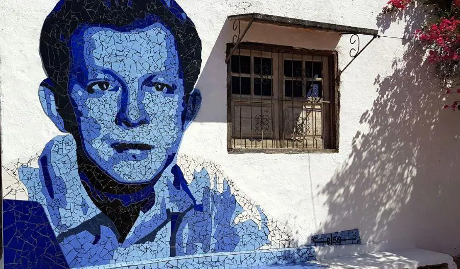 Mural de Jos� Asunci�n Flores en Punta Karap�, cuna de la guarania. Cortes�a