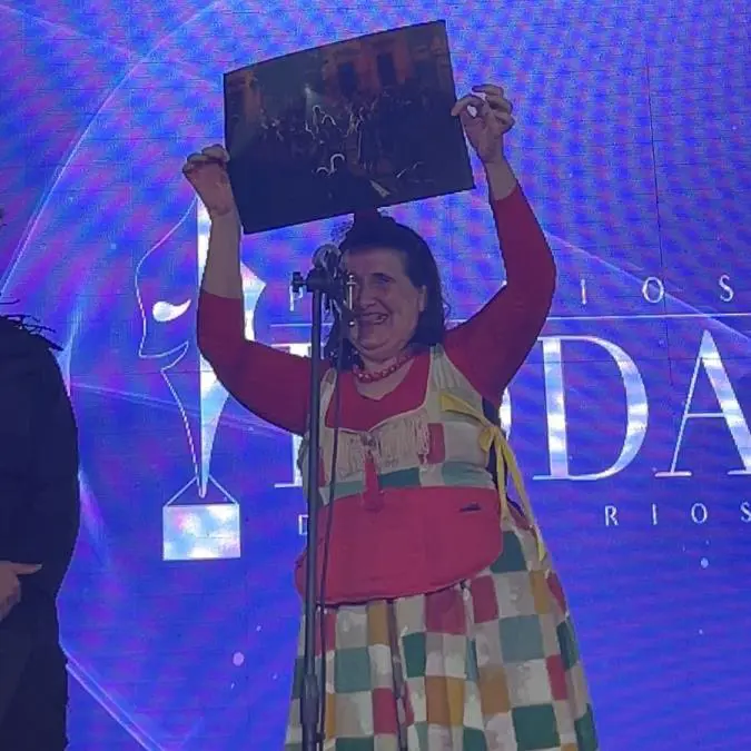 Marisa Cubero, de Bochin Teatro, en el homenaje al teatro callejero. Cortes�a