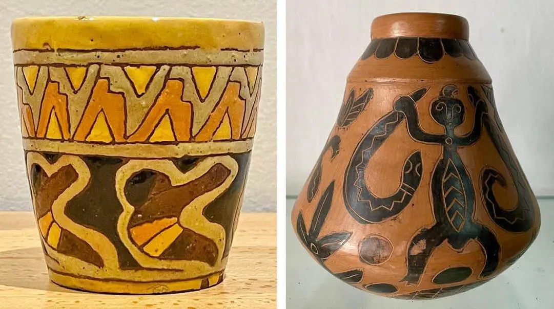 Josefina Pl�, vaso, de la serie emGuaran�tic/ema, ca. 1953. Colecci�n privada / Josefina Pl�, vaso, de la serie emPayagu�/em, 1960. Colecci�n privada. Cortes�a.