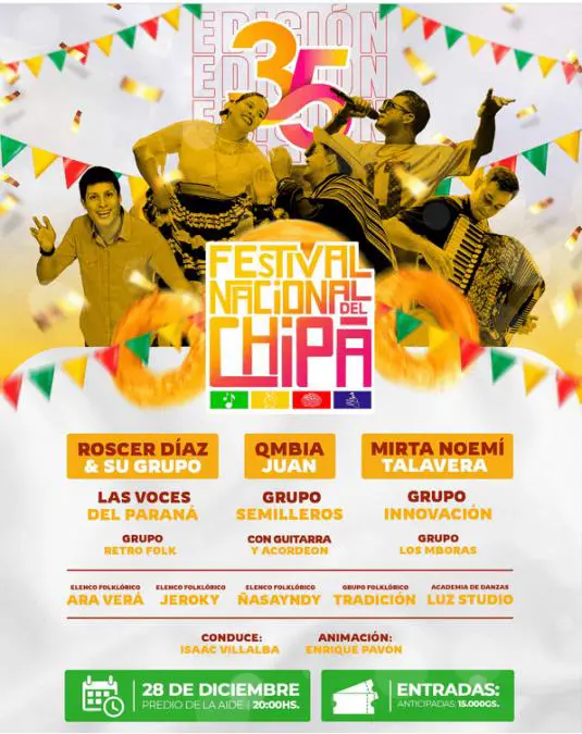 Programación del Festival del Chipá de Coronel Bogado. Cortesía