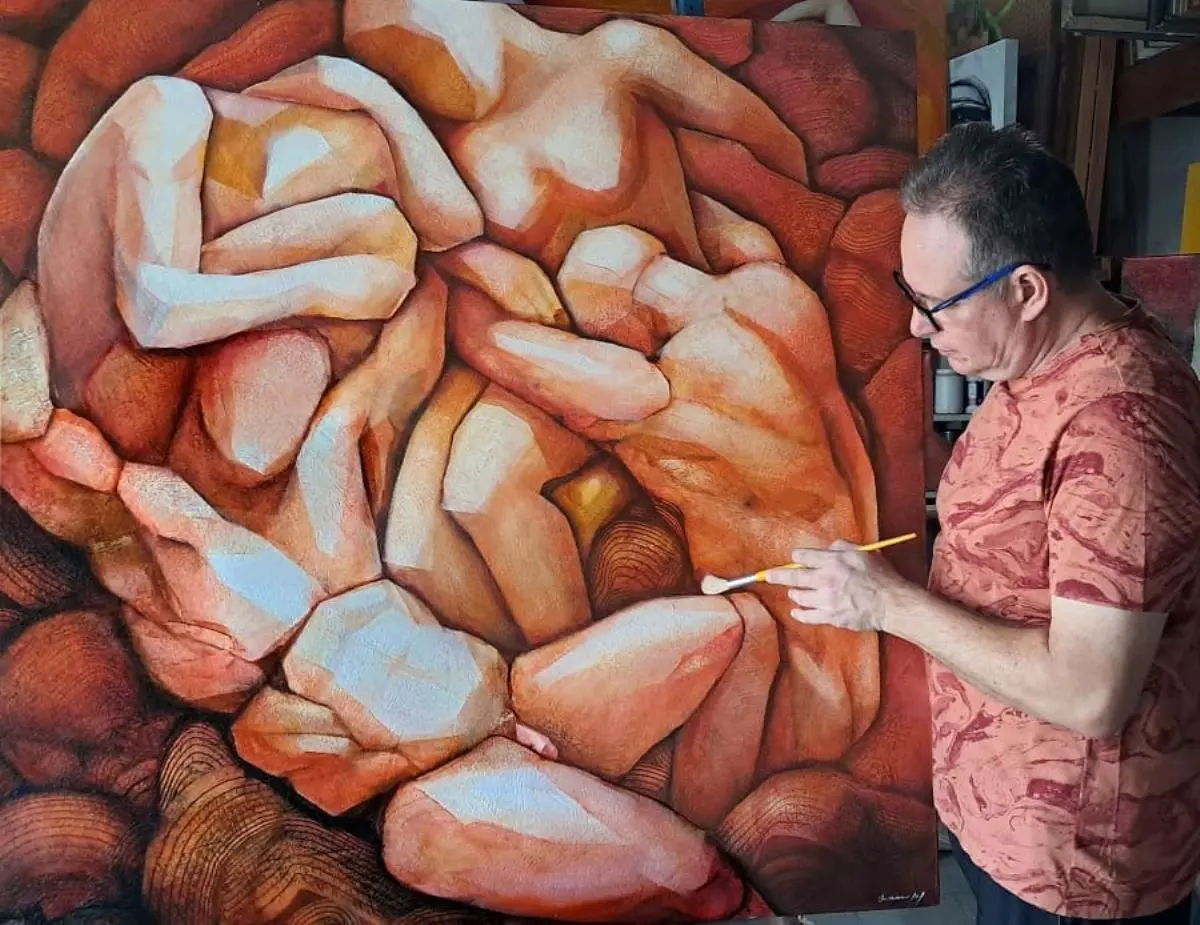 Jorge Ocampos en plena tarea. Cortes�a