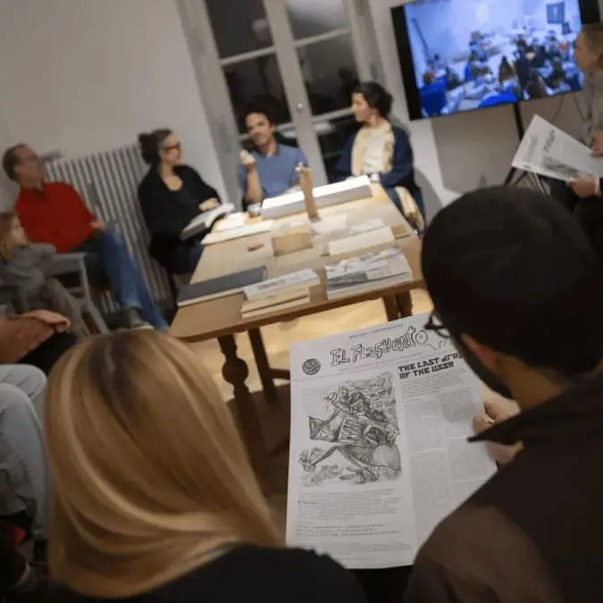 Charla de artistas del estudio abierto de Ebenb�ckhaus. Foto Malte Wandel