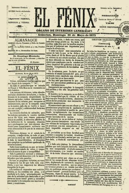 emEl F�nix/em. Edici�n del 18 de mayo 1875. Cortes�a