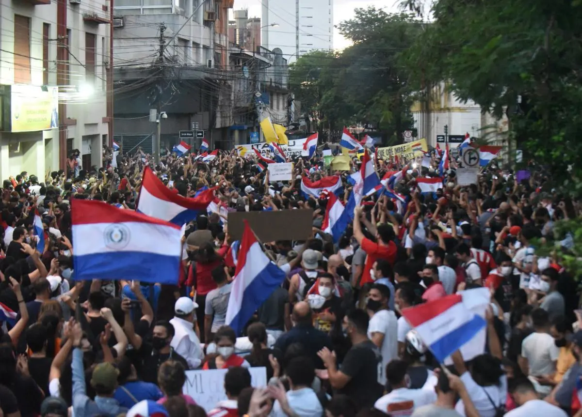 Marcha ciudadana en el centro de Asunci�n. Foto: Archivo.
